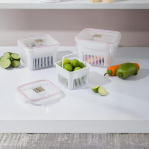 ظرف فریزری سبددار ایزی‌لاک مربع بزرگ - کد 614