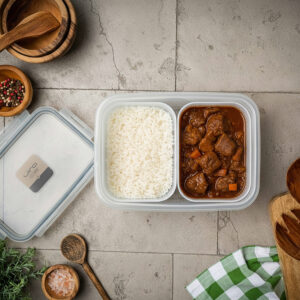 ظرف فریزری دوخانه ایزی‌لاک مستطیل