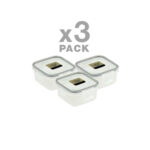 پک سه عددظرف فریزری ایزی لاک مربع یک