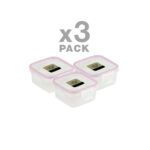 پک سه عددظرف فریزری ایزی لاک مربع یک - Image 2