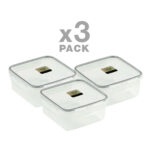 پک سه عدد ظرف فریزری ایزی لاک مربع سه